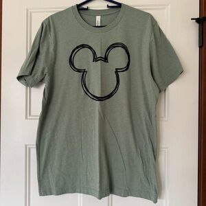 Mickey Mouse Disney Green T-Shirt with Black Design large